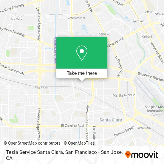 Tesla Service Santa Clara map