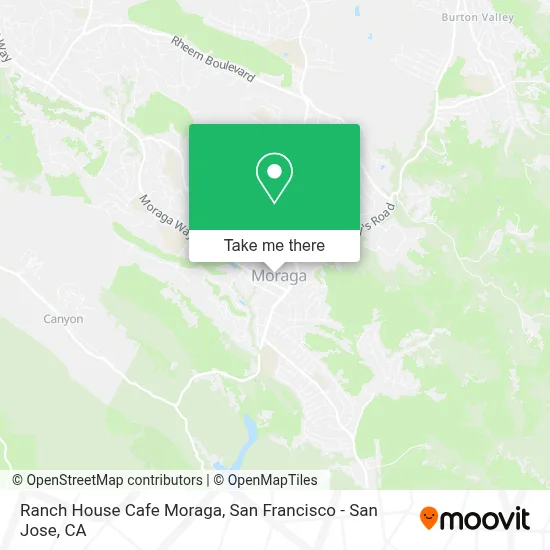 Ranch House Cafe Moraga map