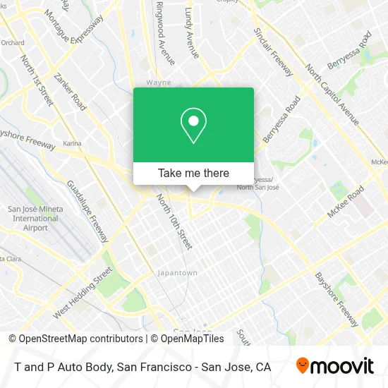 T and P Auto Body map