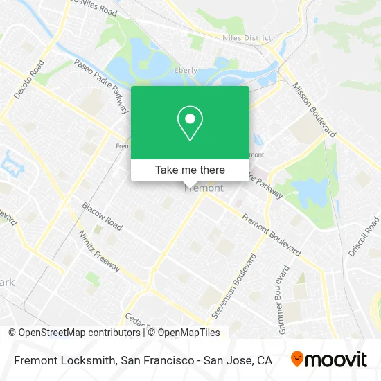 Fremont Locksmith map