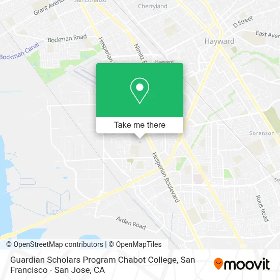 Guardian Scholars Program Chabot College map