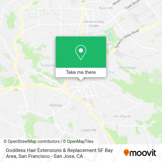 Goddess Hair Extensions & Replacement SF Bay Area map