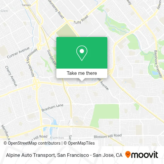 Alpine Auto Transport map