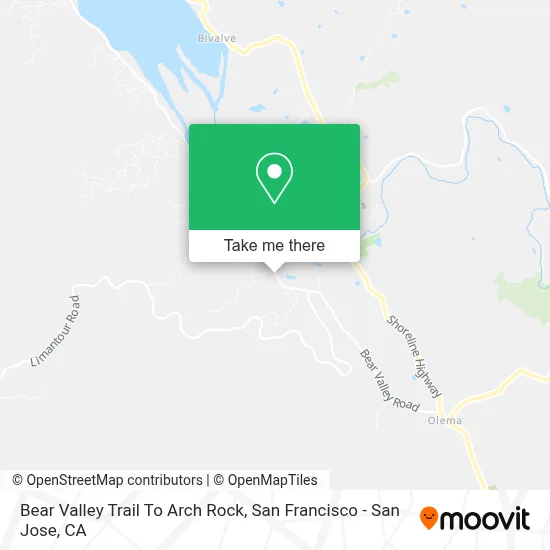 Bear Valley Trail To Arch Rock map