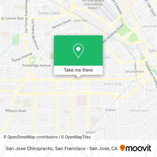 San Jose Chiropractic map