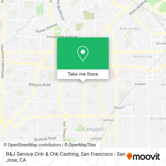 B&J Service Cntr & Chk Cashing map