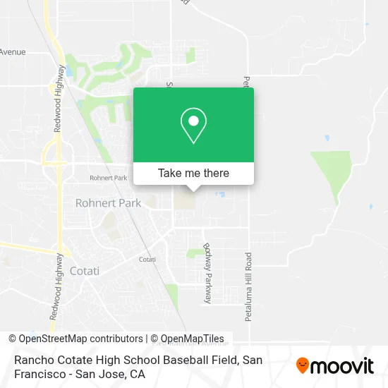 Rancho Cotate High School Baseball Field map