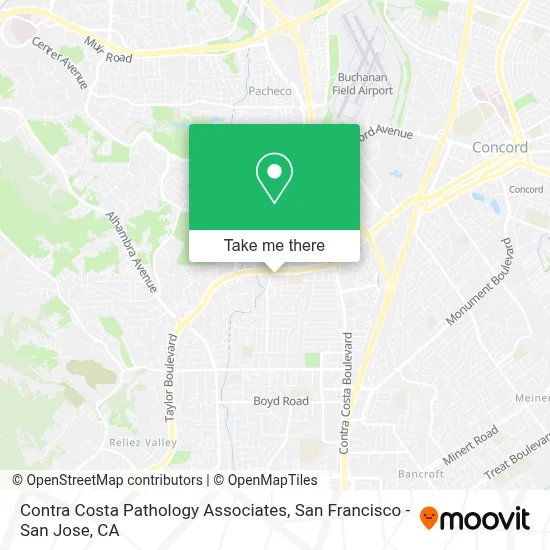 Contra Costa Pathology Associates map