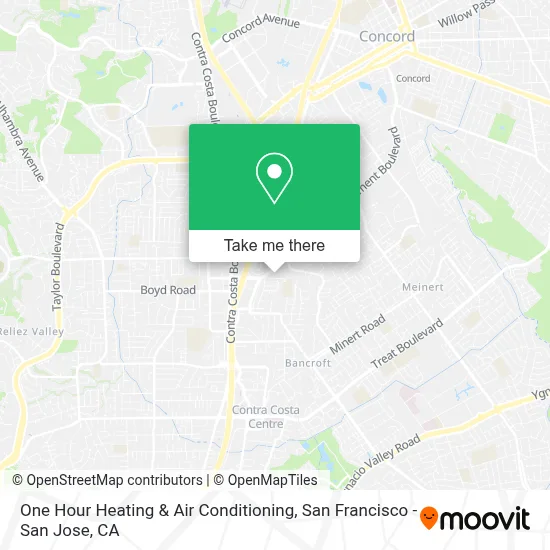 One Hour Heating & Air Conditioning map