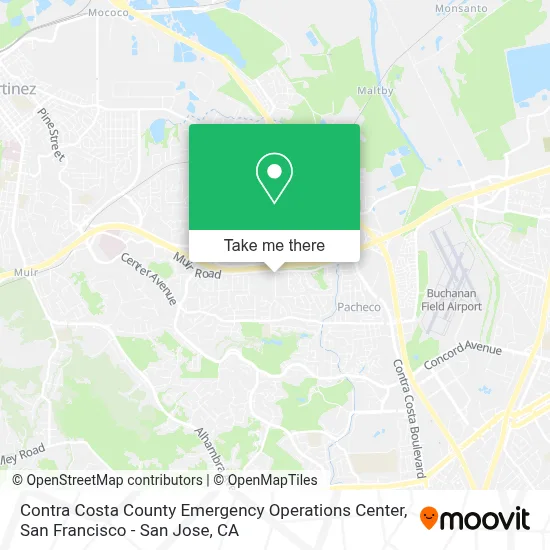 Contra Costa County Emergency Operations Center map