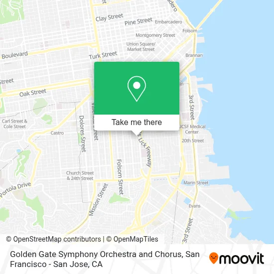Golden Gate Symphony Orchestra and Chorus map