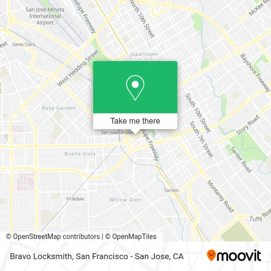 Bravo Locksmith map