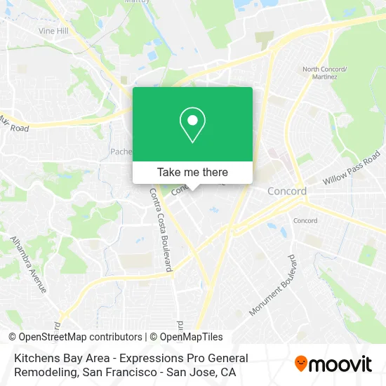 Kitchens Bay Area - Expressions Pro General Remodeling map