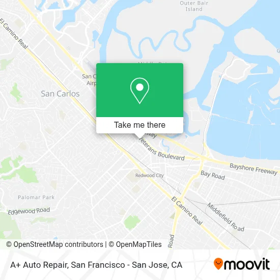 A+ Auto Repair map