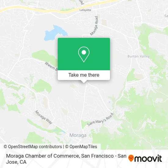 Moraga Chamber of Commerce map
