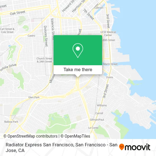 Radiator Express San Francisco map