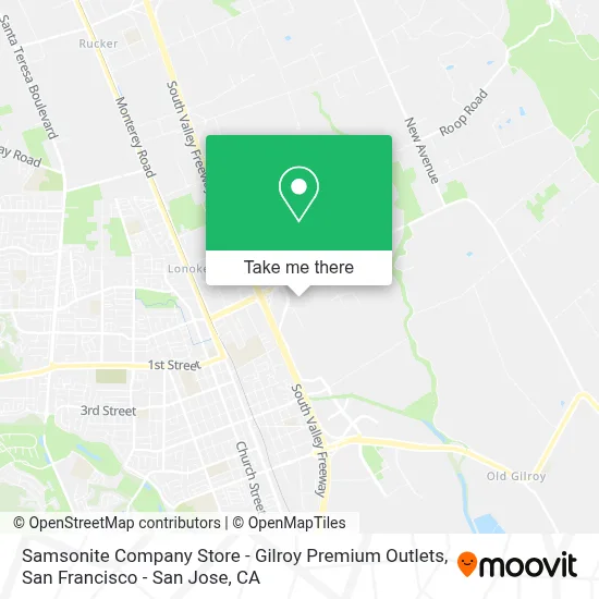 Samsonite Company Store - Gilroy Premium Outlets map