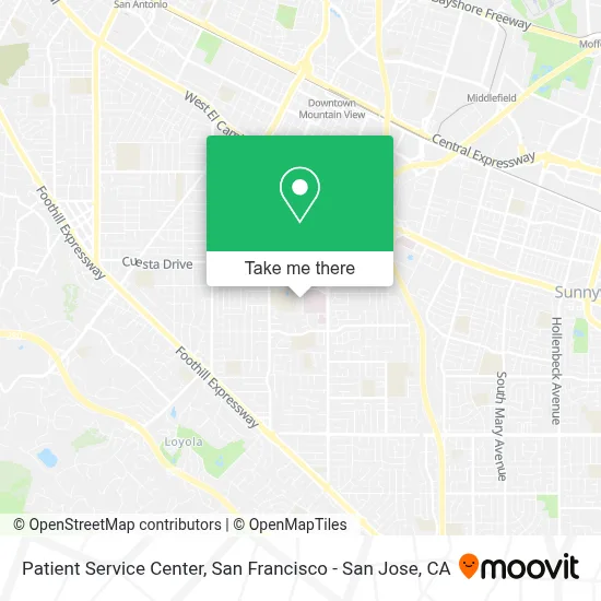 Patient Service Center map