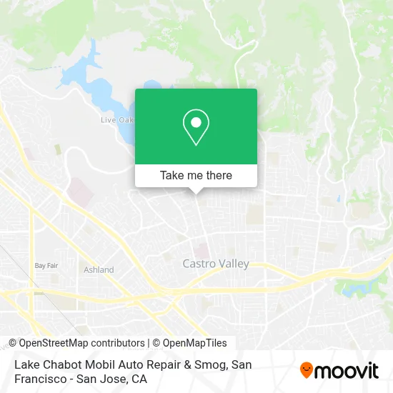Lake Chabot Mobil Auto Repair & Smog map