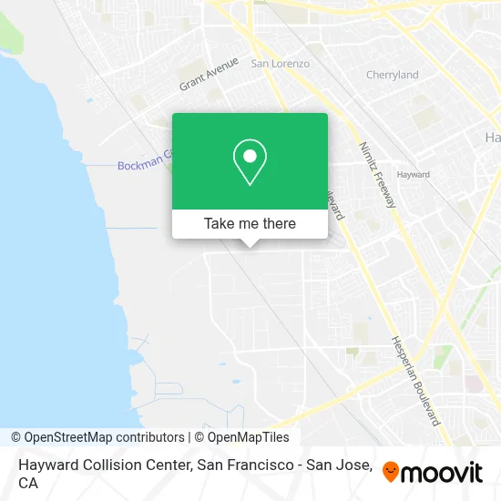 Hayward Collision Center map