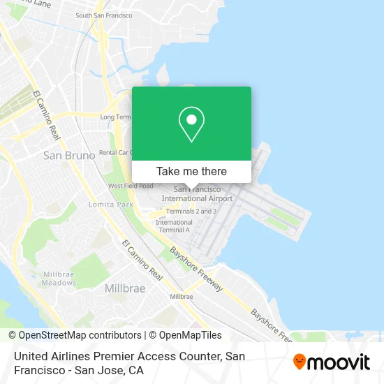 United Airlines Premier Access Counter map