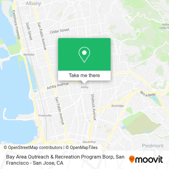 Bay Area Outreach & Recreation Program Borp map
