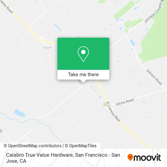 Calabro True Value Hardware map
