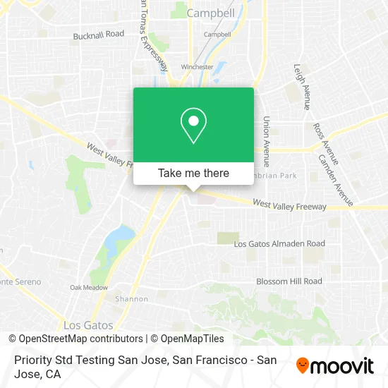 Priority Std Testing San Jose map