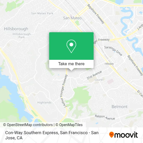 Con-Way Southern Express map