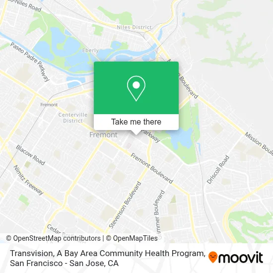 Transvision, A Bay Area Community Health Program map