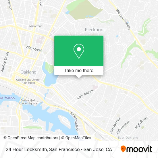 24 Hour Locksmith map