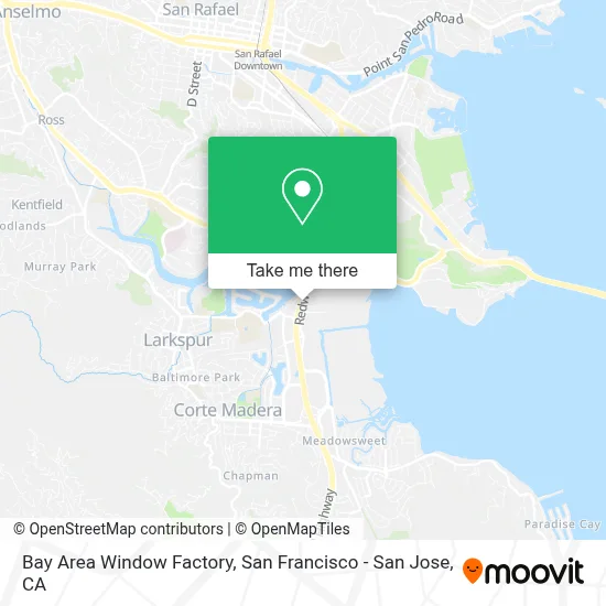 Bay Area Window Factory map