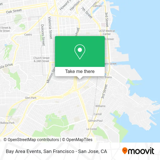 Bay Area Events map