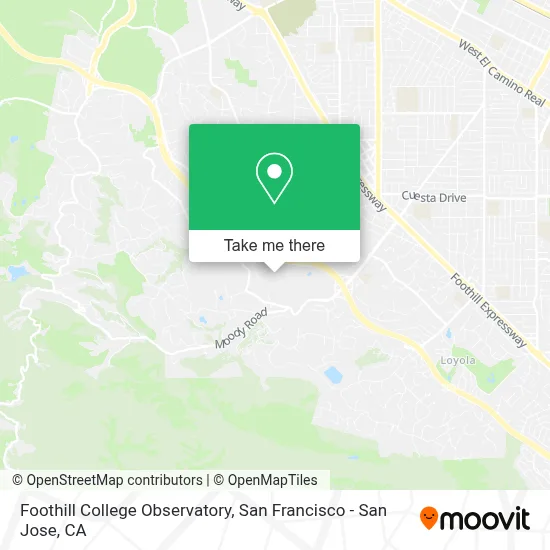 Foothill College Observatory map