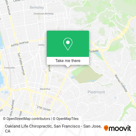 Oakland Life Chiropractic map