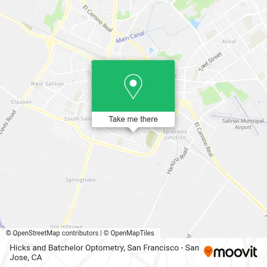 Hicks and Batchelor Optometry map