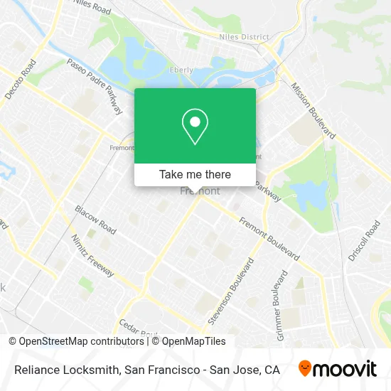 Reliance Locksmith map