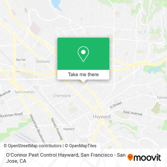 O'Connor Pest Control Hayward map