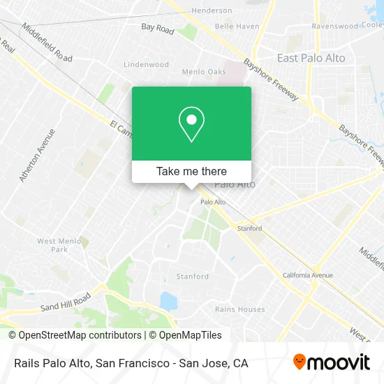 Rails Palo Alto map