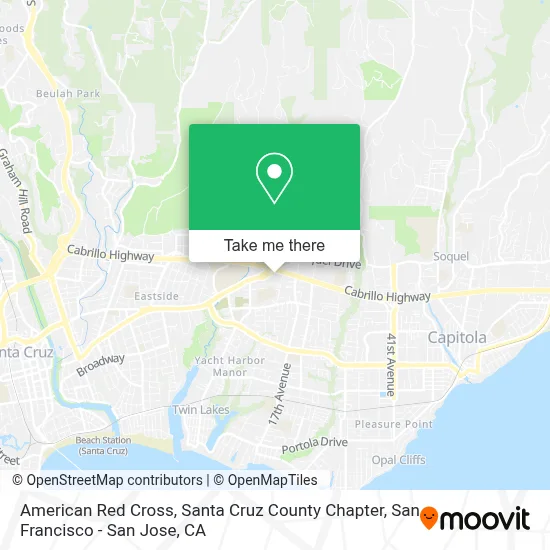 American Red Cross, Santa Cruz County Chapter map