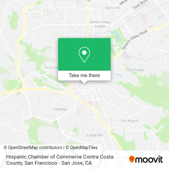 Hispanic Chamber of Commerce Contra Costa County map