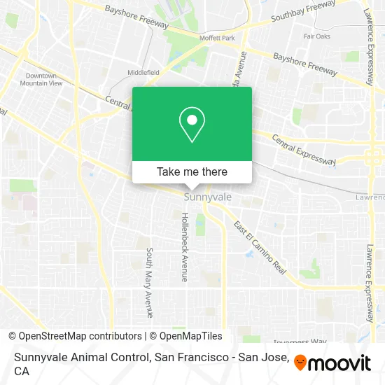 Sunnyvale Animal Control map
