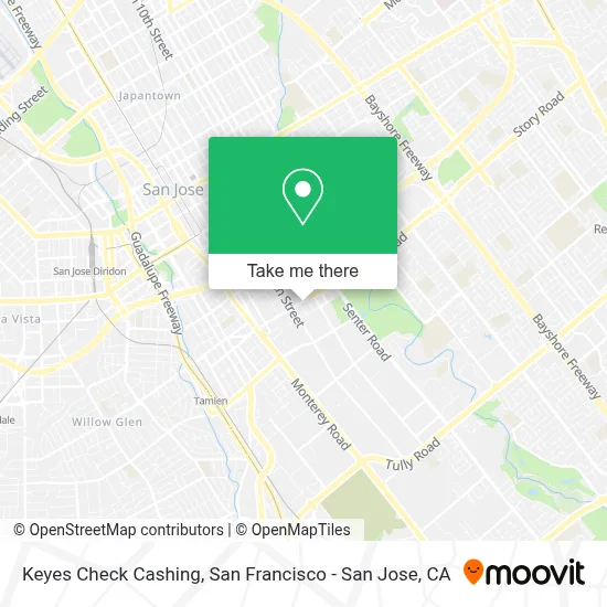 Keyes Check Cashing map
