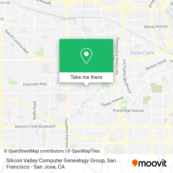 Silicon Valley Computer Genealogy Group map