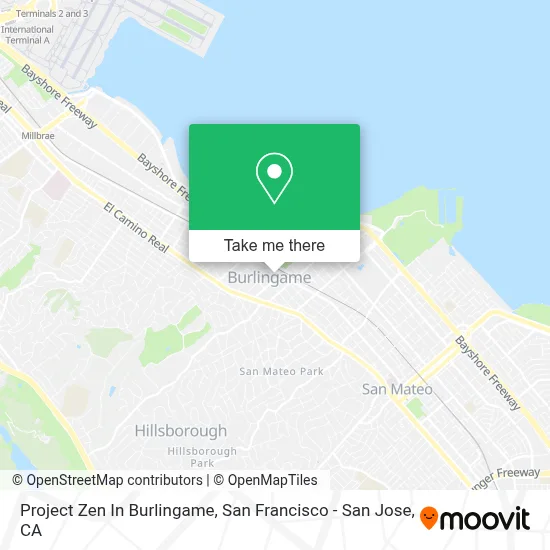 Project Zen In Burlingame map