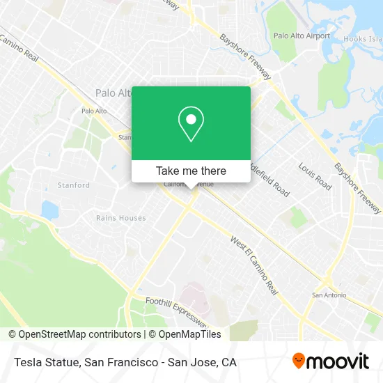 Tesla Statue map