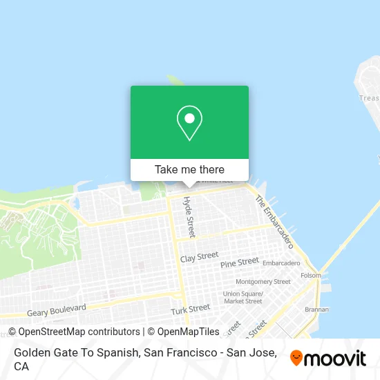 Golden Gate To Spanish map