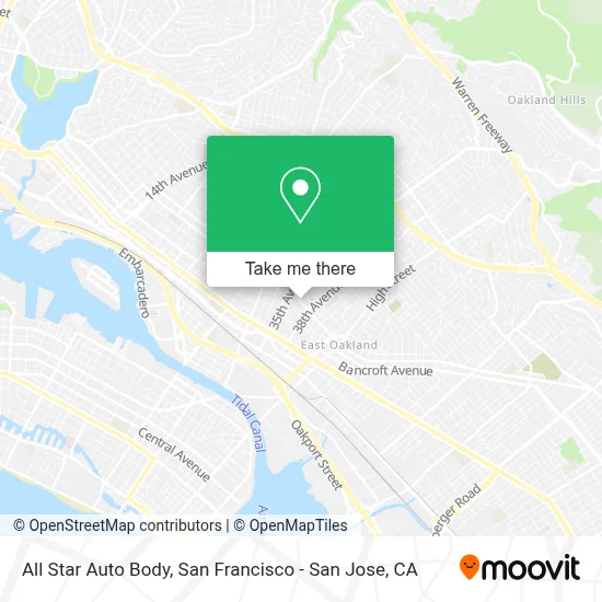 All Star Auto Body map