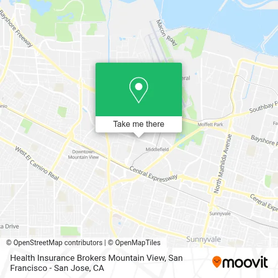Health Insurance Brokers Mountain View map
