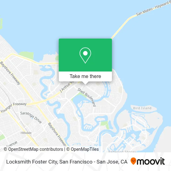 Locksmith Foster City map